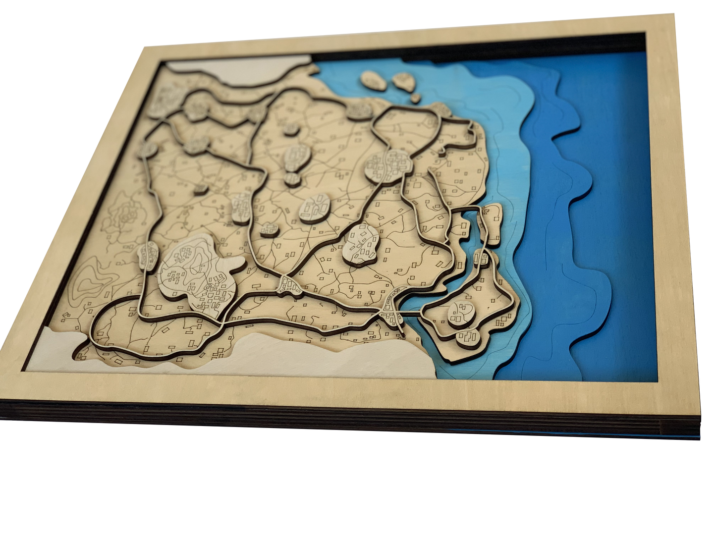 Wooden Map for PUBG Gamers | Map of Miramar | Must-have gaming wall sculpture decor