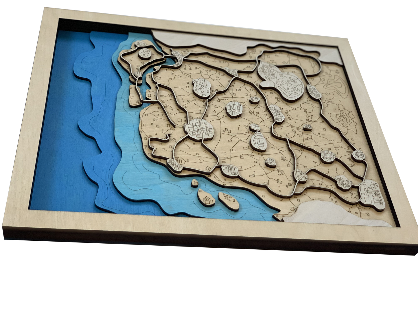 Wooden Map for PUBG Gamers | Map of Miramar | Must-have gaming wall sculpture decor