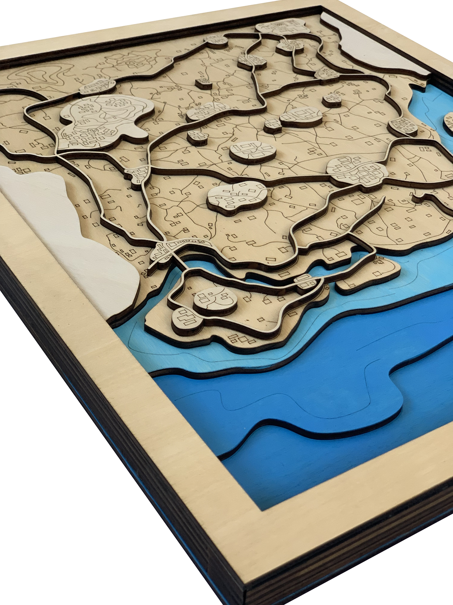 Wooden Map for PUBG Gamers | Map of Miramar | Must-have gaming wall sculpture decor