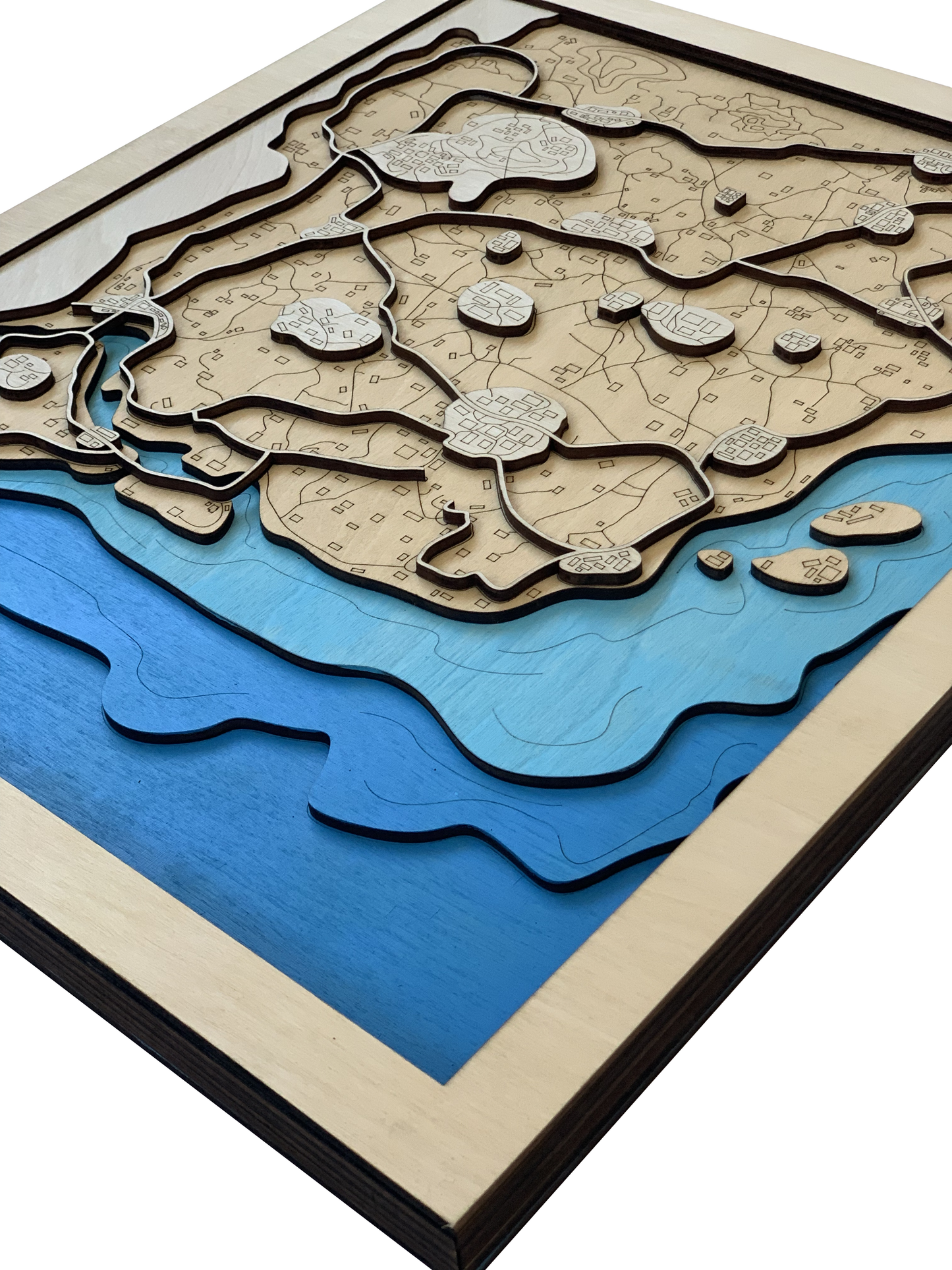 Wooden Map for PUBG Gamers | Map of Miramar | Must-have gaming wall sculpture decor