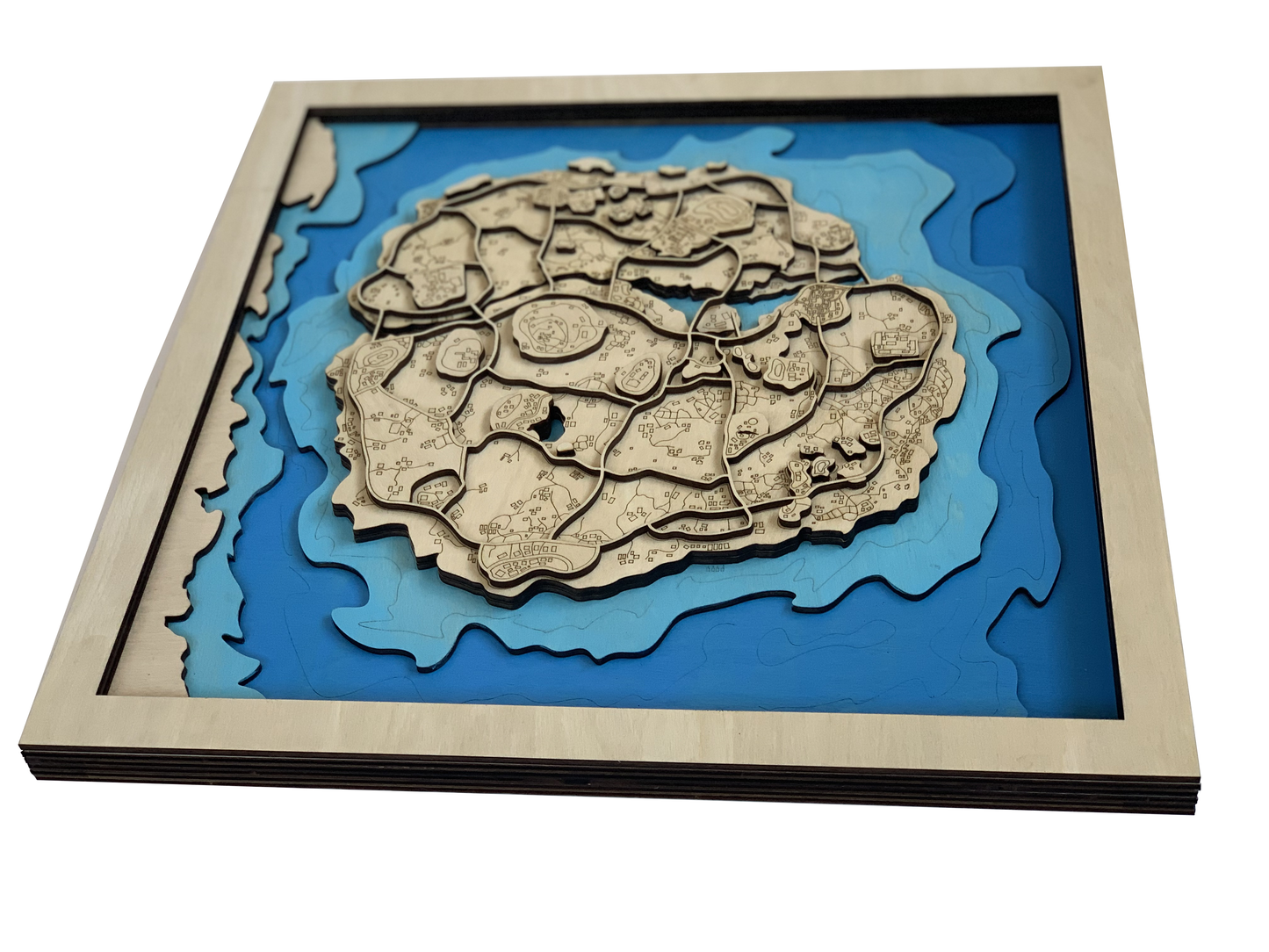 Wooden Map for PUBG Gamers | Map of Vikendi |  Must-have gaming wall sculpture decor