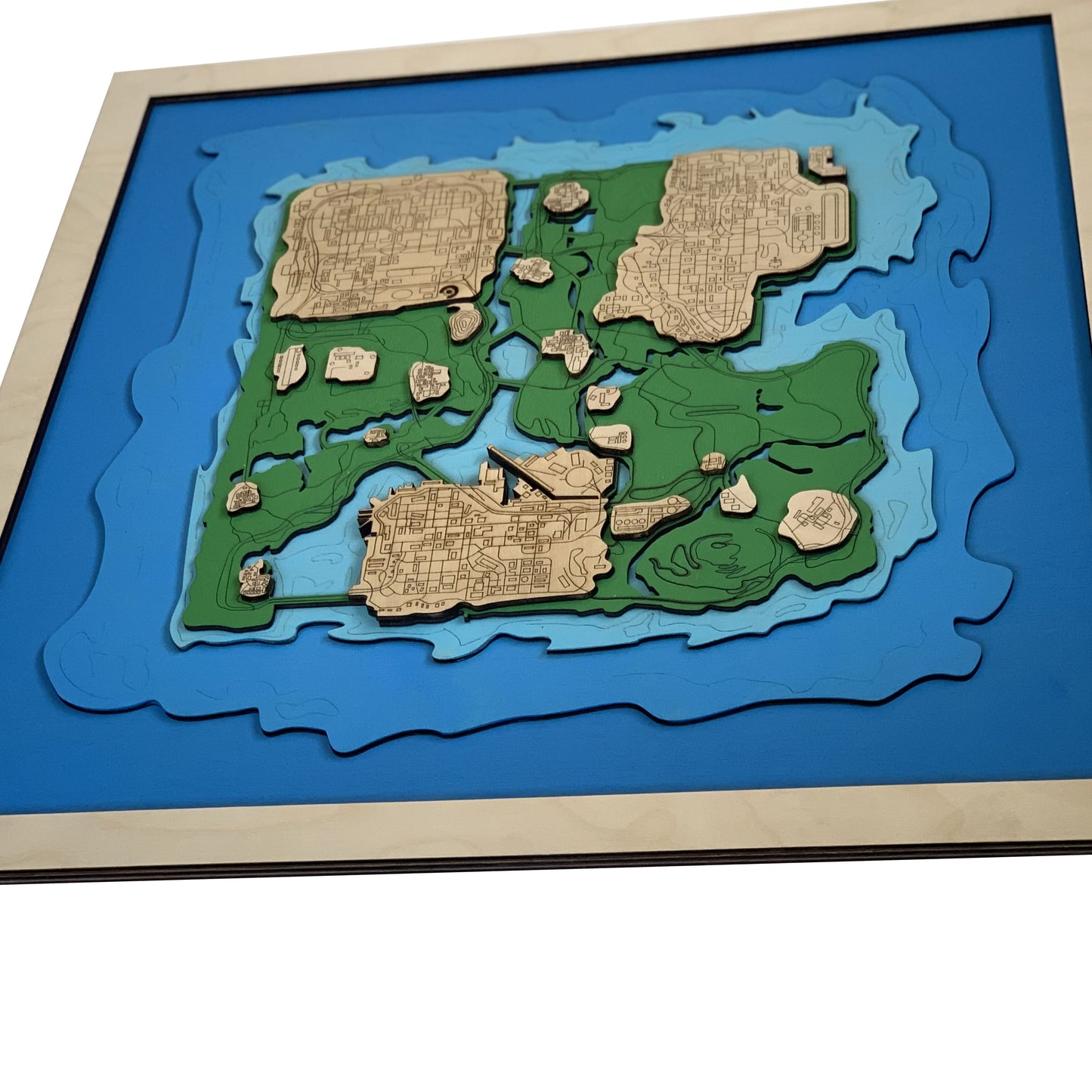 Wooden Map for GTA - San Andreas Gamers | Must-have gaming wall sculpture decor