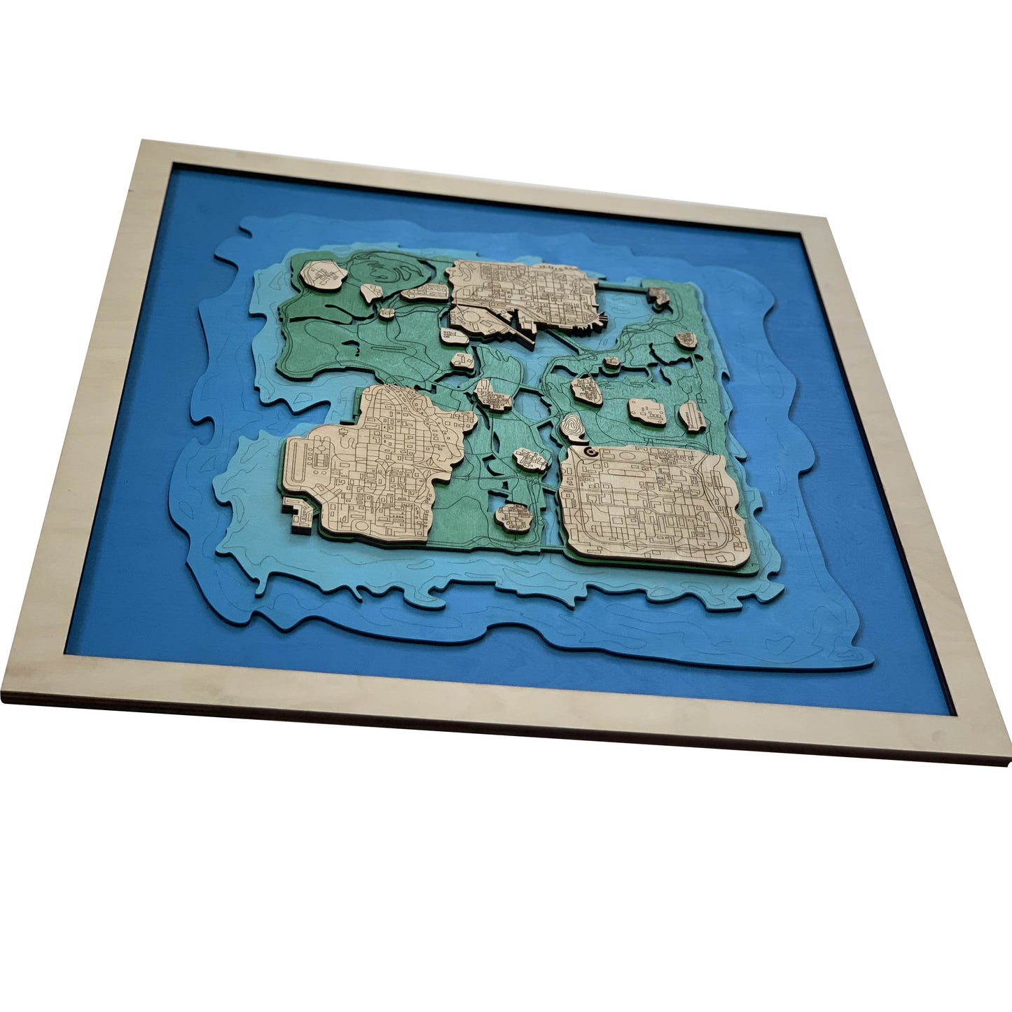 Wooden Map for GTA - San Andreas Gamers | Must-have gaming wall sculpture decor