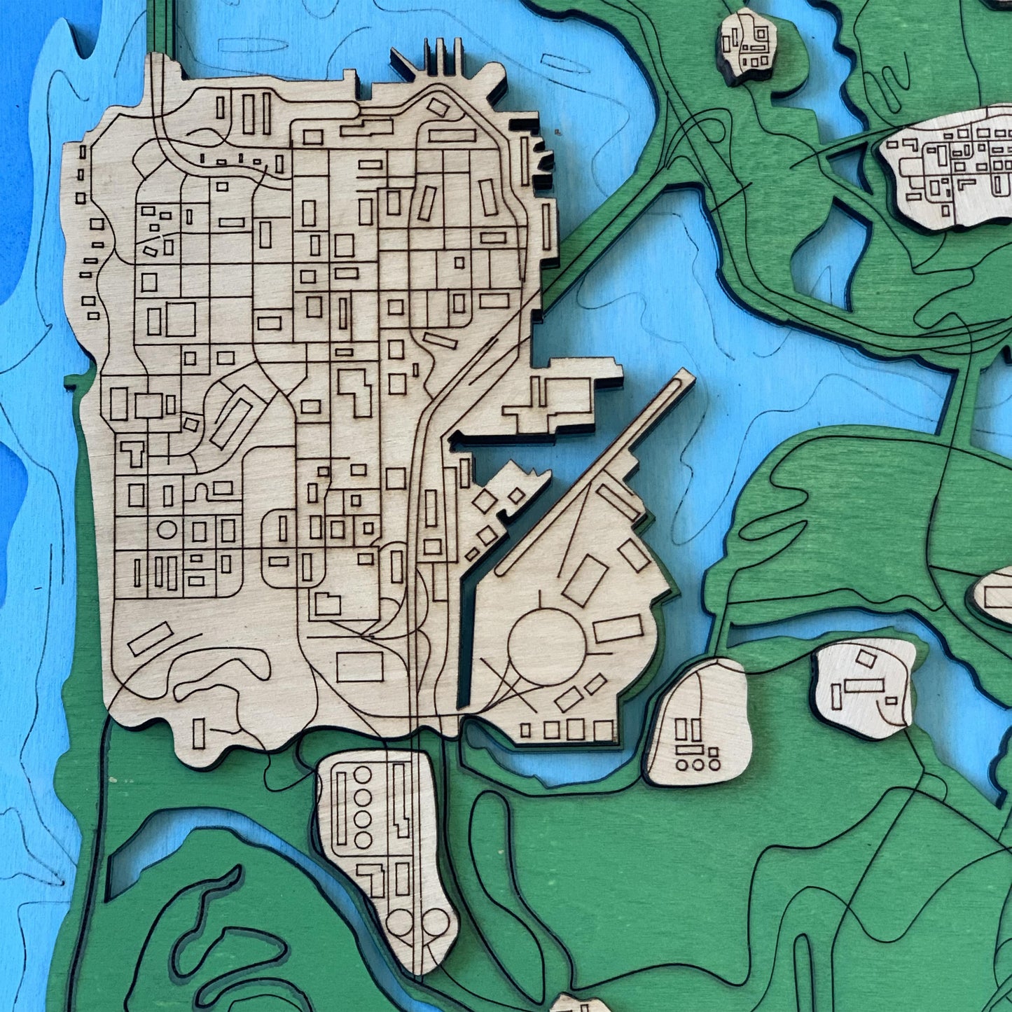 Wooden Map for GTA - San Andreas Gamers | Must-have gaming wall sculpture decor