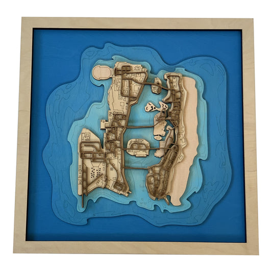Wooden Map for GTA - Vice City Gamers | Must-have gaming wall sculpture decor