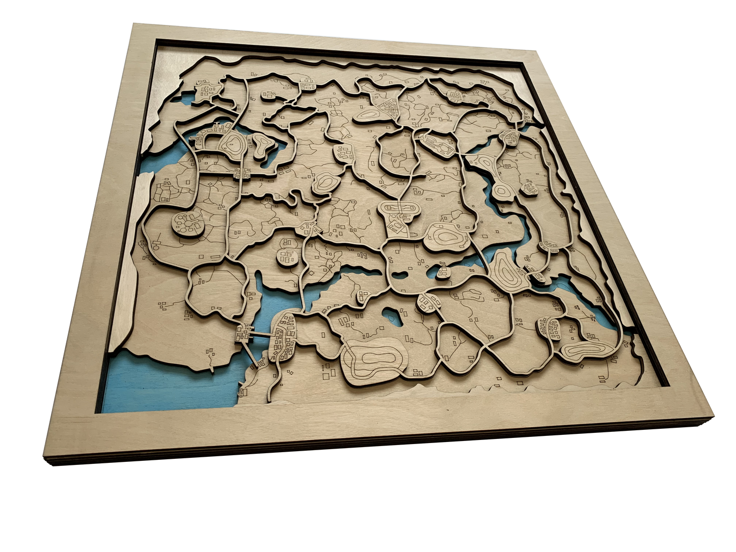 Wooden Map for PUBG Gamers | Map of Rondo |  Must-have gaming wall sculpture decor