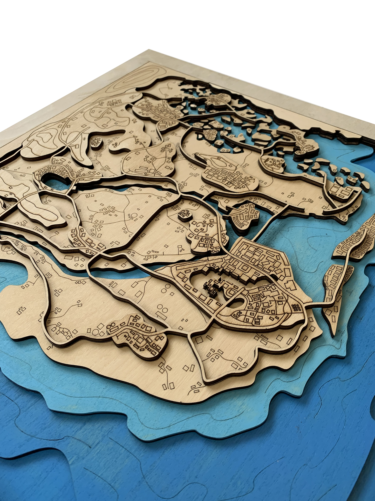 Wooden Map for PUBG Gamers | Map of Deston | Must-have gaming wall sculpture decor