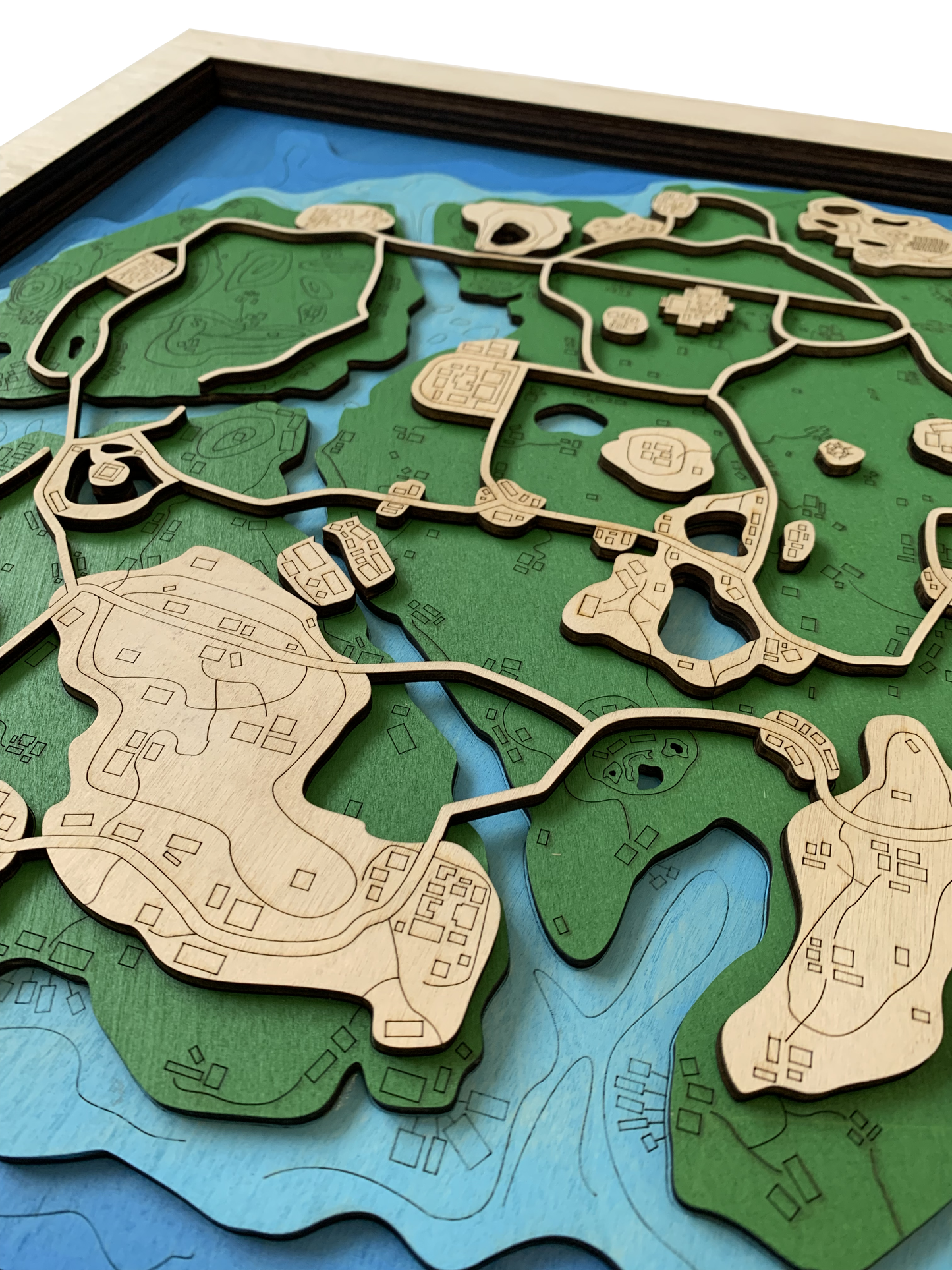 Wooden Map for PUBG Gamers | Map of Sanhok | Must-have gaming wall sculpture decor