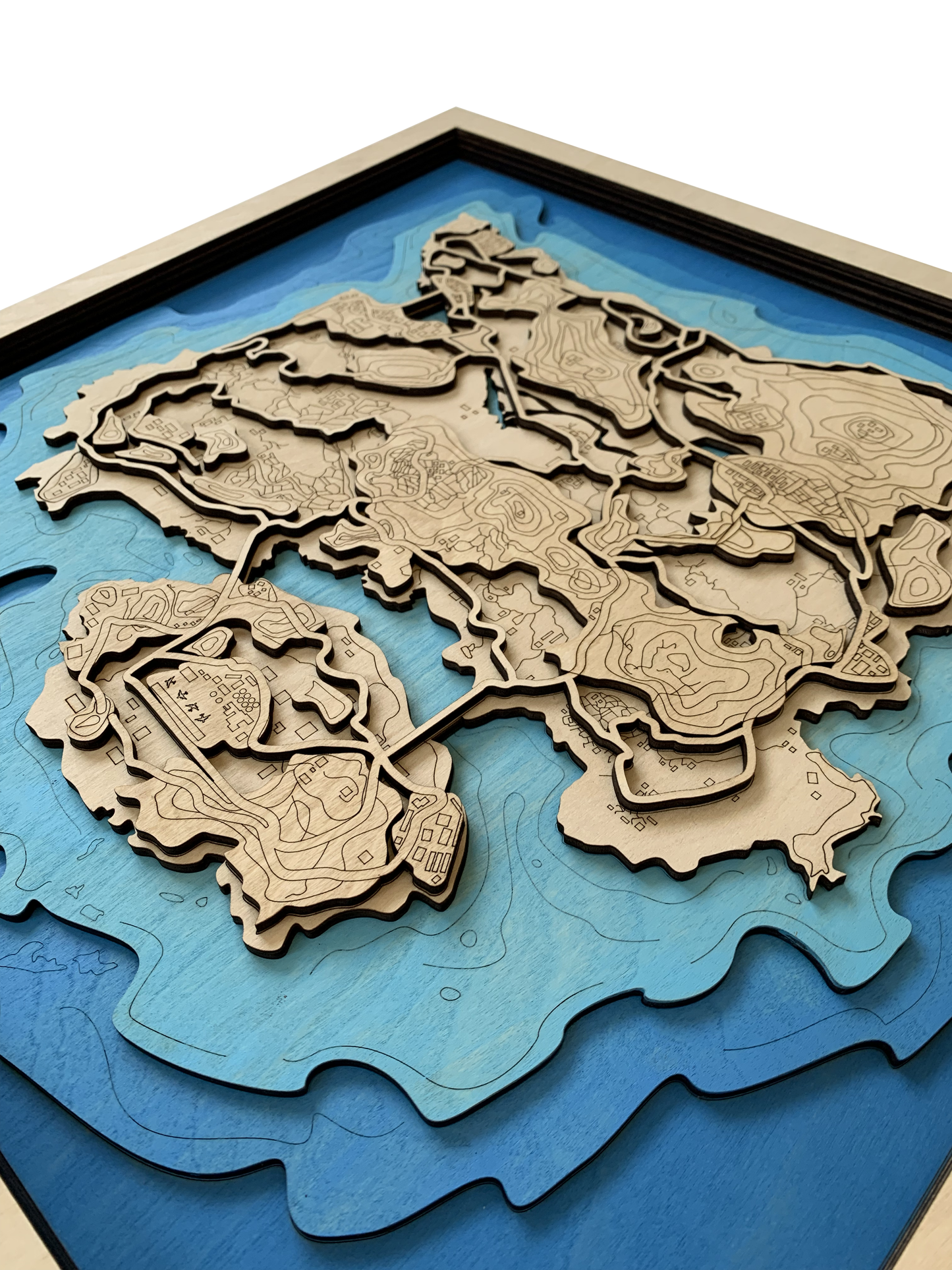 Wooden Map for PUBG Gamers | Map of Erangel | Must-have gaming wall sculpture decor