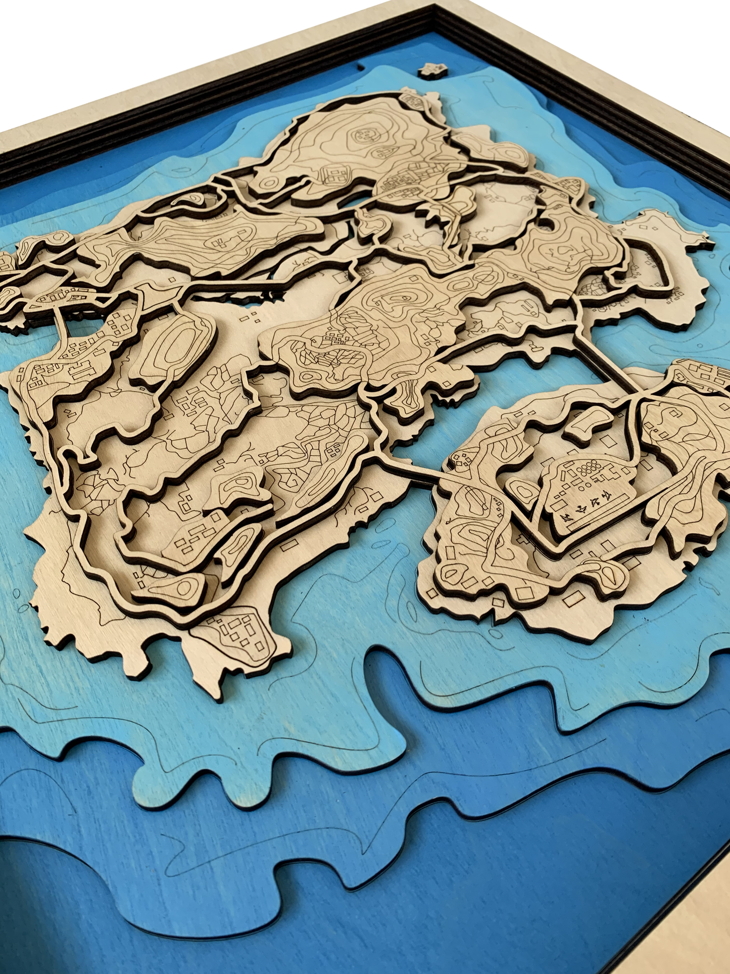 Wooden Map for PUBG Gamers | Map of Erangel | Must-have gaming wall sculpture decor