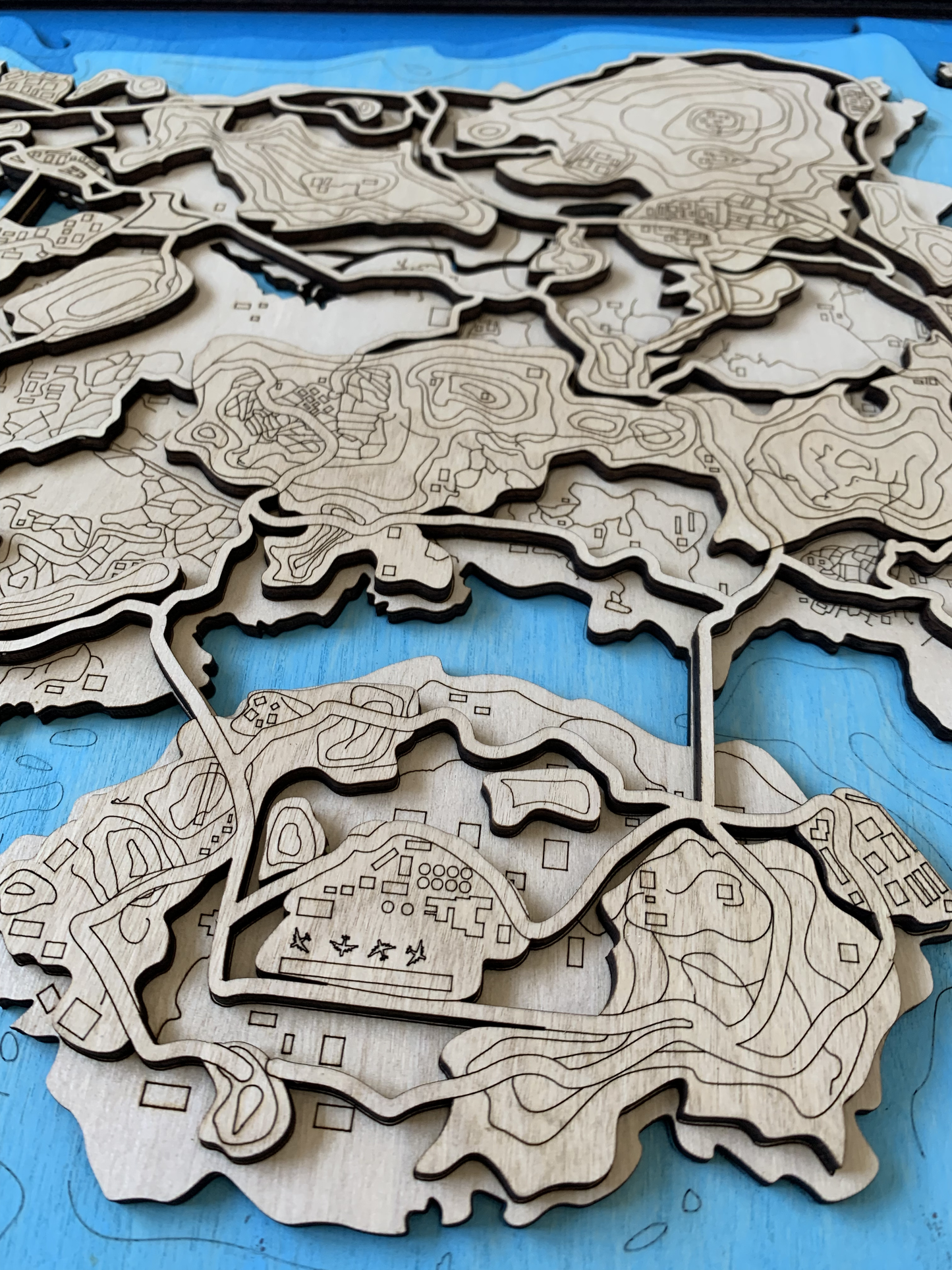 Wooden Map for PUBG Gamers | Map of Erangel | Must-have gaming wall sculpture decor