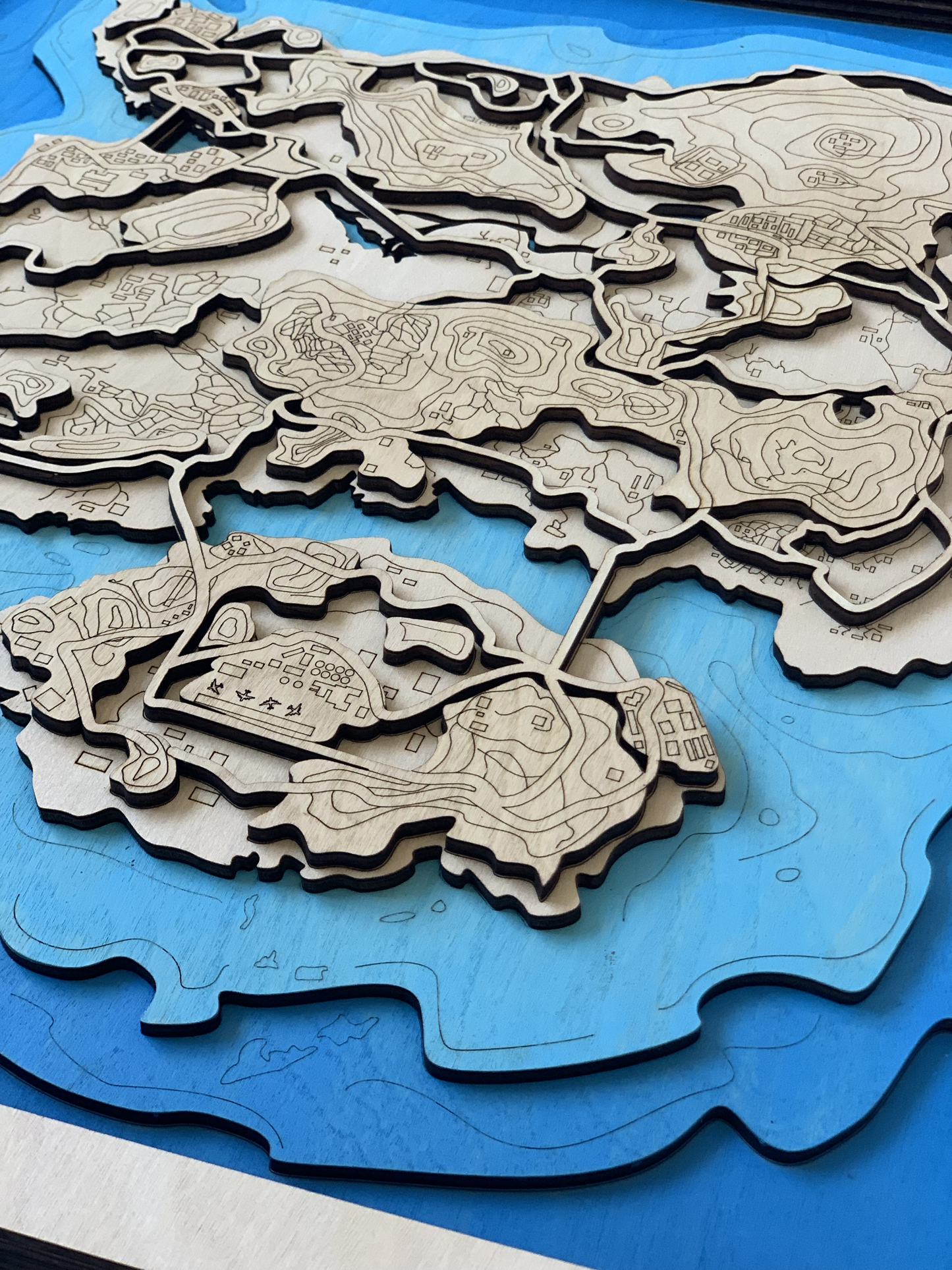 Wooden Map for PUBG Gamers | Map of Erangel | Must-have gaming wall sculpture decor