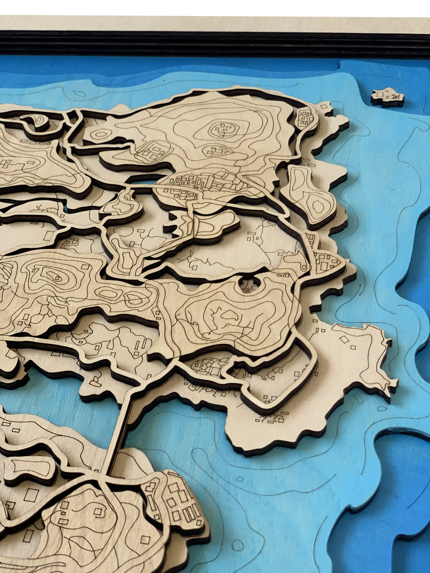Wooden Map for PUBG Gamers | Map of Erangel | Must-have gaming wall sculpture decor