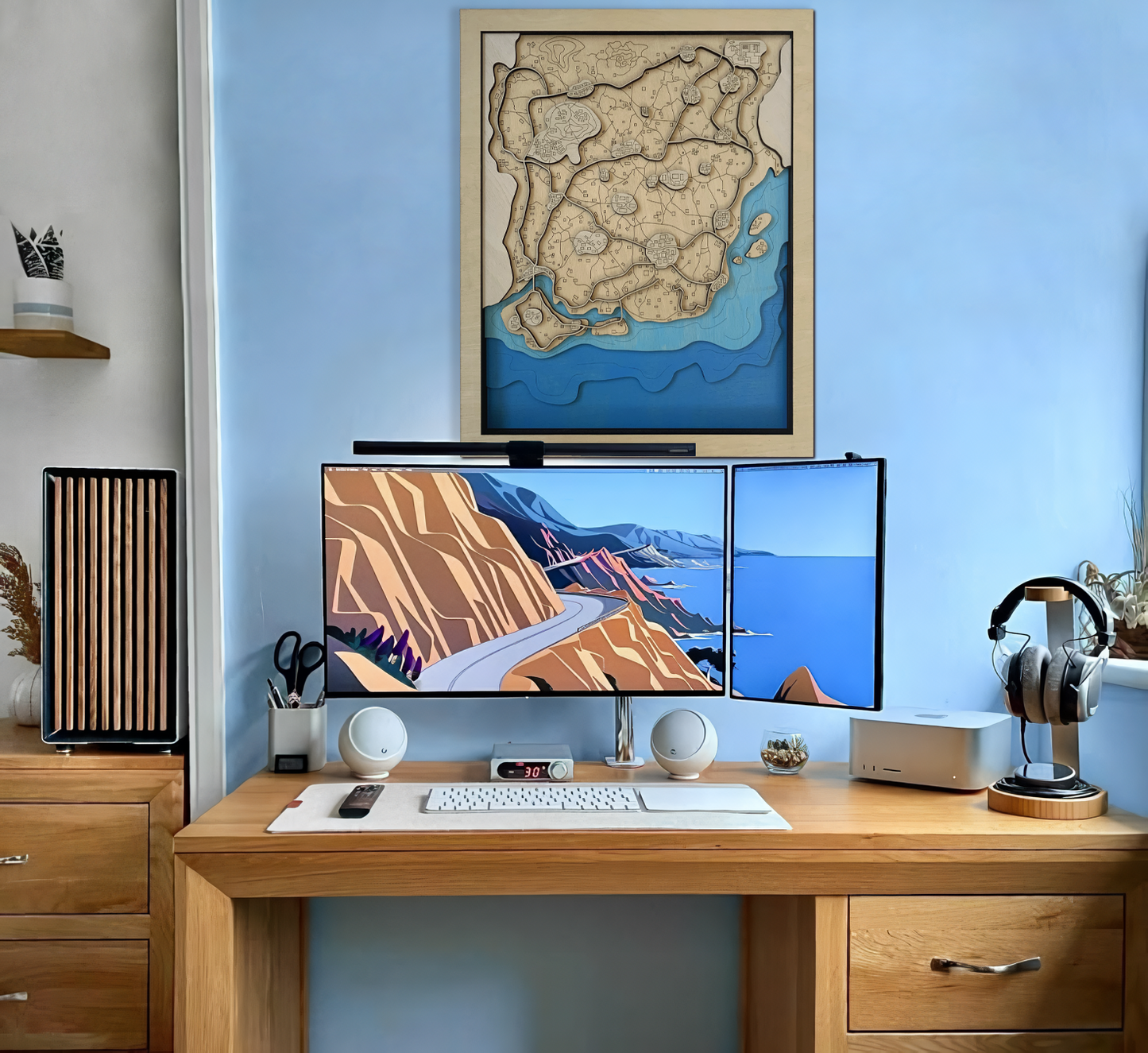 Wooden Map for PUBG Gamers | Map of Miramar | Must-have gaming wall sculpture decor