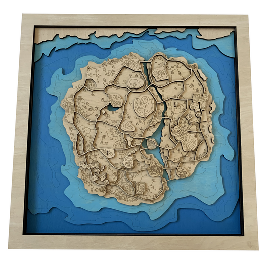 Wooden Map for PUBG Gamers | Map of Vikendi |  Must-have gaming wall sculpture decor