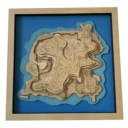 Wooden Map for PUBG Gamers | Map of Karakin |  Must-have gaming wall sculpture decor