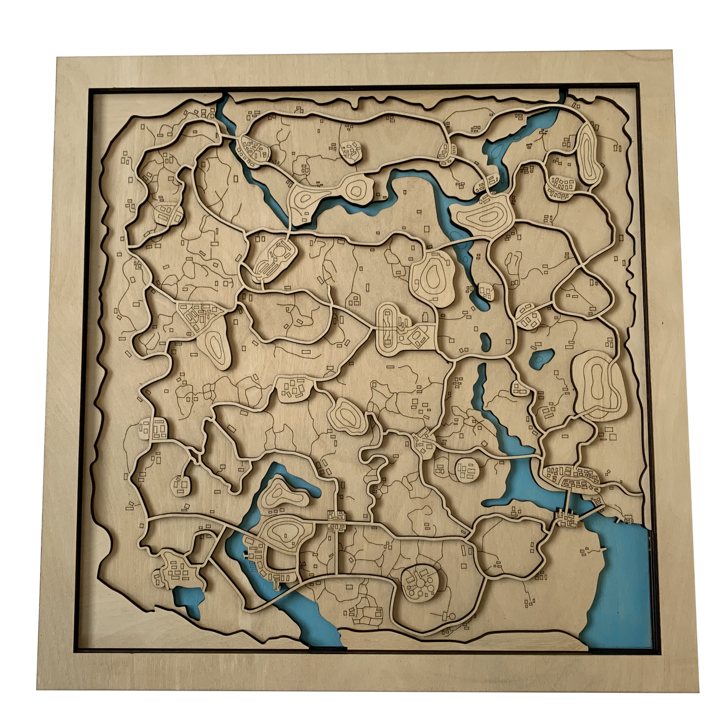 Wooden Map for PUBG Gamers | Map of Rondo |  Must-have gaming wall sculpture decor