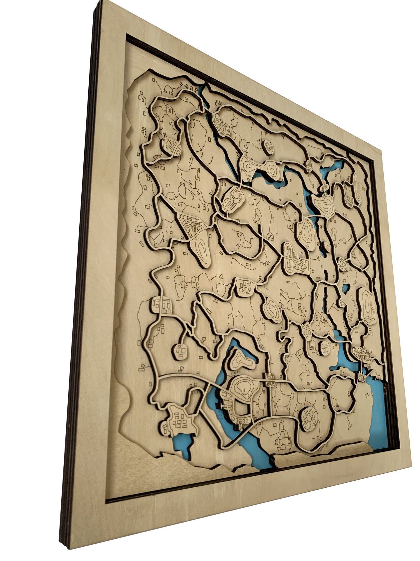 Wooden Map for PUBG Gamers | Map of Rondo |  Must-have gaming wall sculpture decor