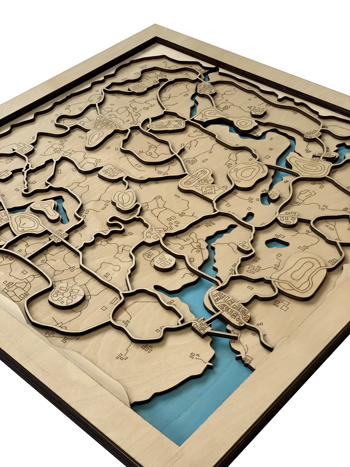 Wooden Map for PUBG Gamers | Map of Rondo |  Must-have gaming wall sculpture decor