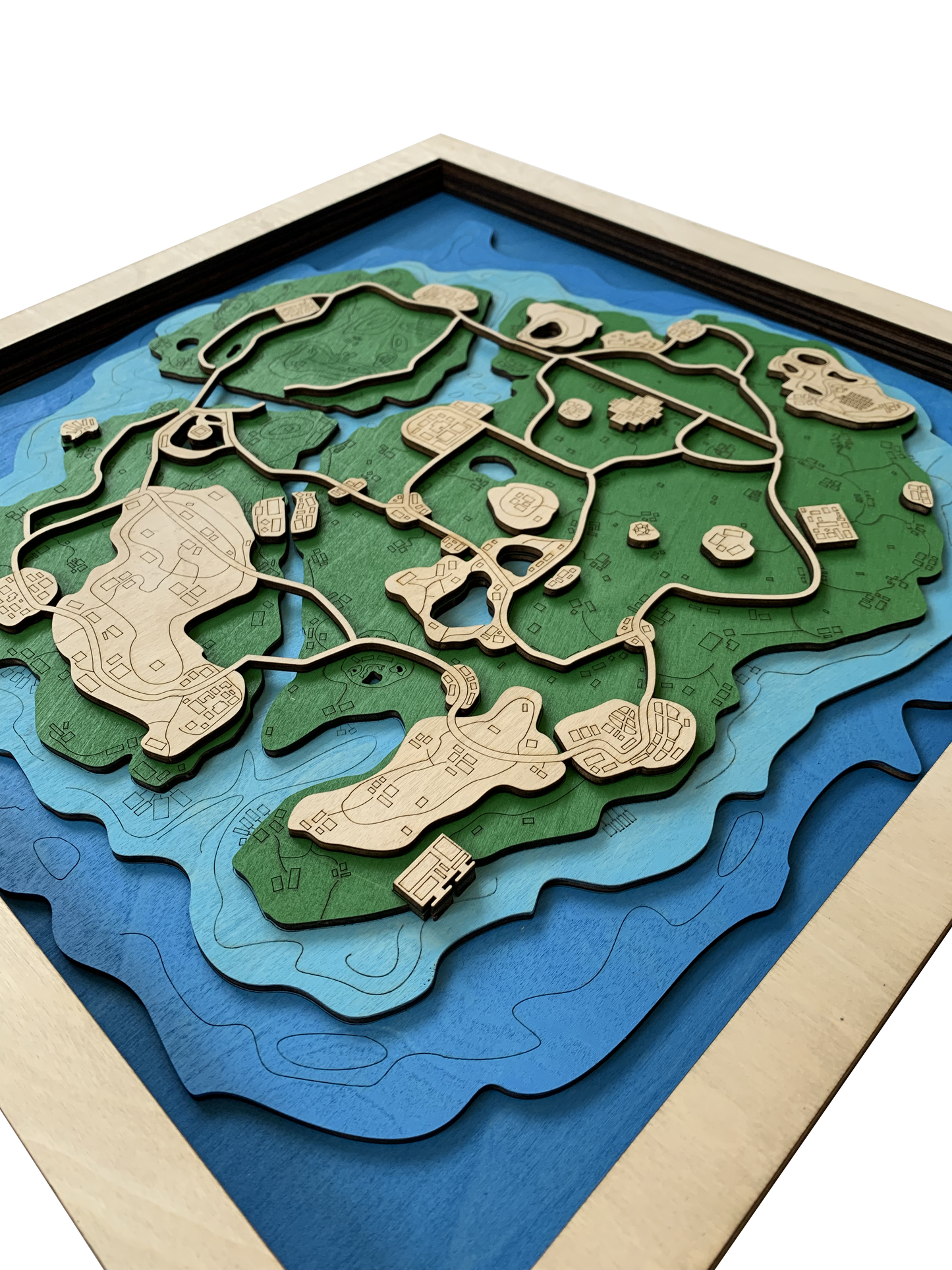 Wooden Map for PUBG Gamers | Map of Sanhok |  Must-have gaming wall sculpture decor