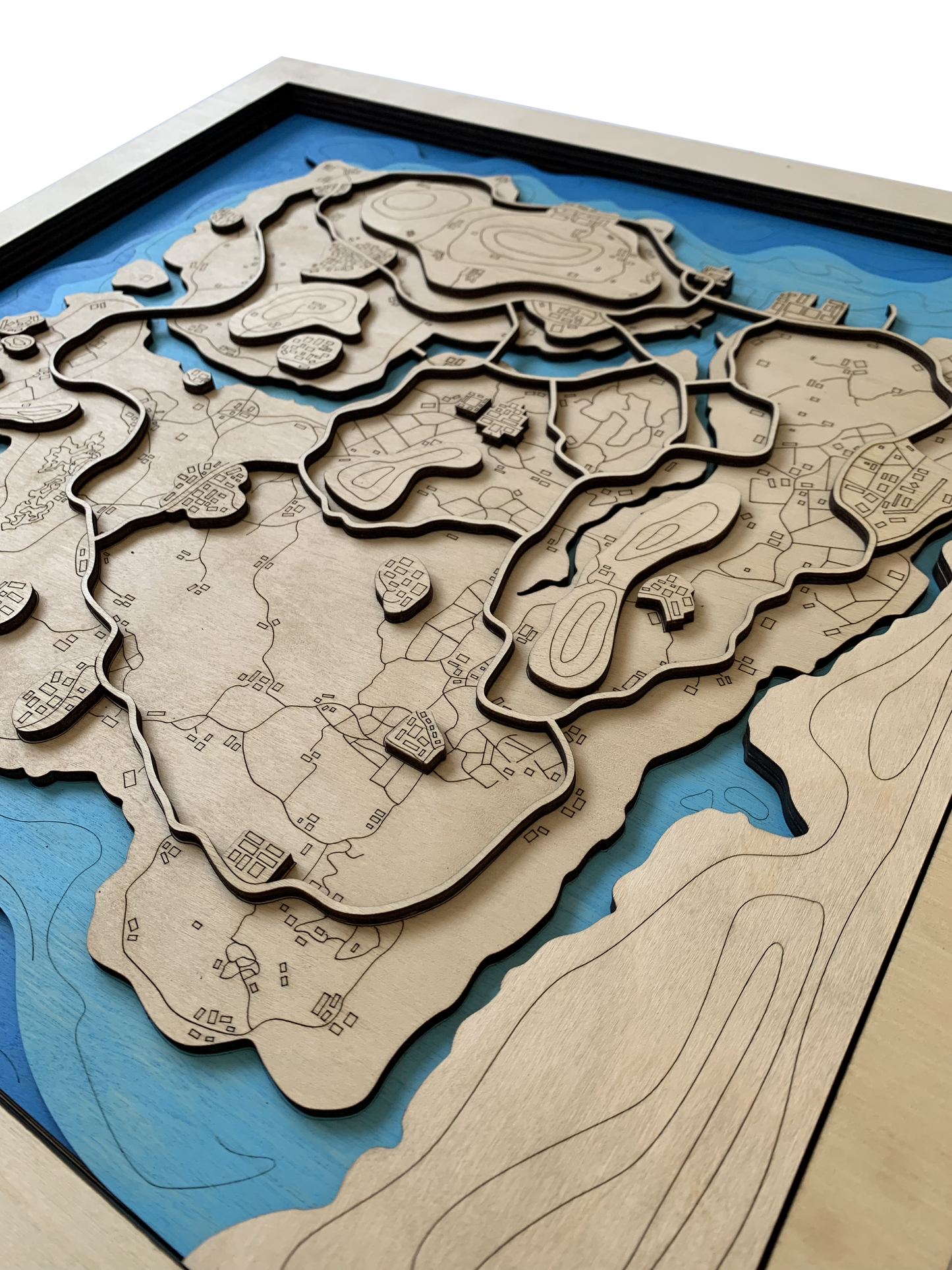 Wooden Map for PUBG Gamers | Map of Taego |  Must-have gaming wall sculpture decor