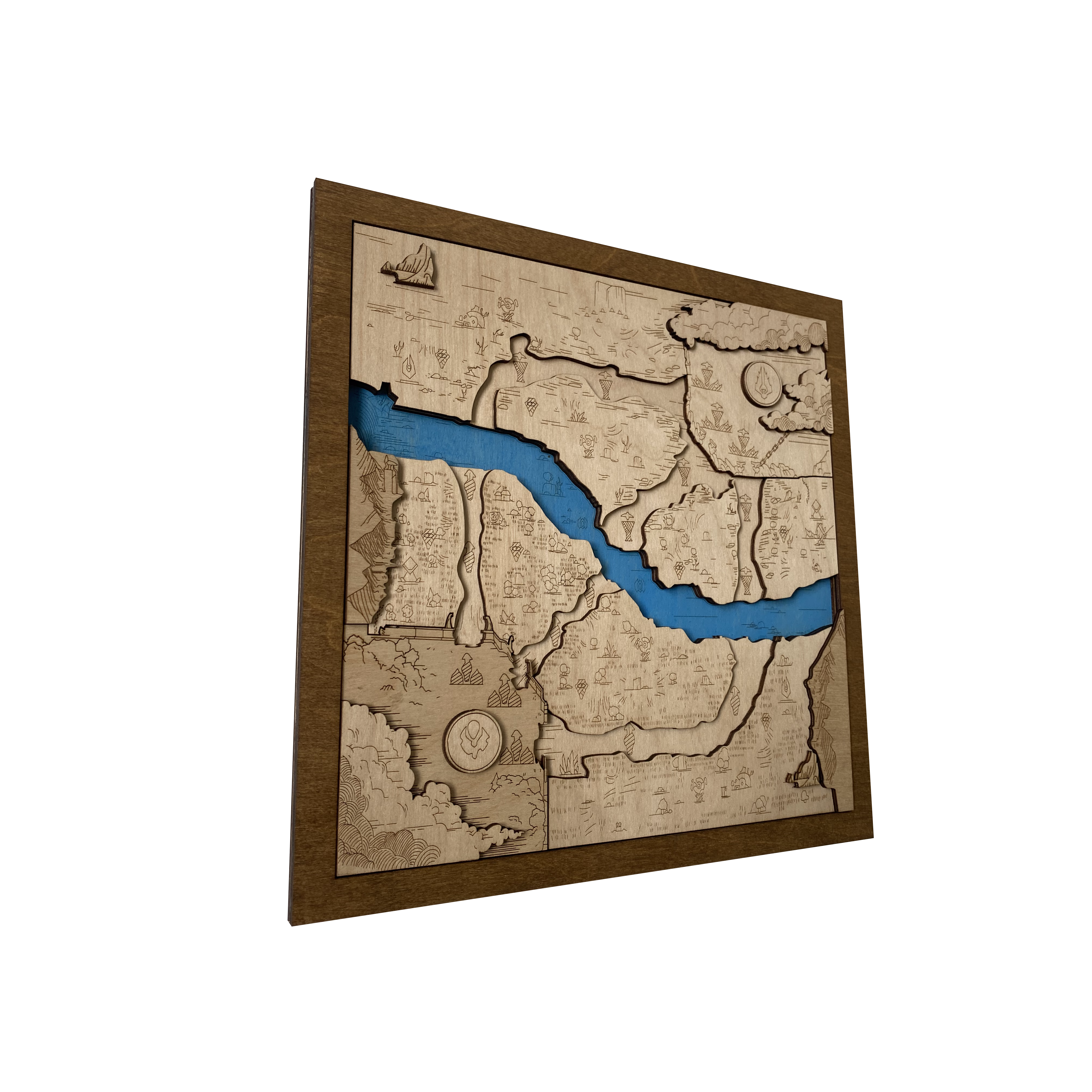 Mappa Di Dota 2 In Legno 3D 30x45x60 Cm - Decorazione Murale Per Veri Gamer