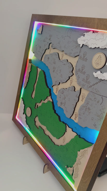 Holzkarte für Dota 2-Gamer | Unverzichtbare Gaming-Wandskulptur