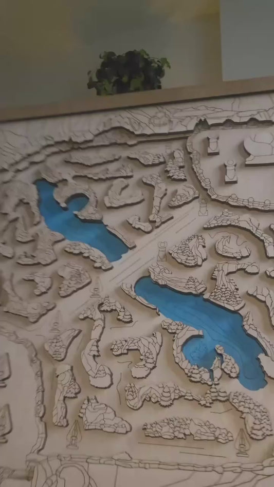 League of Legends - 3D Wooden Map for LoL Gamers, Gaming Wall Sculpture Decor, Gamer Gift
