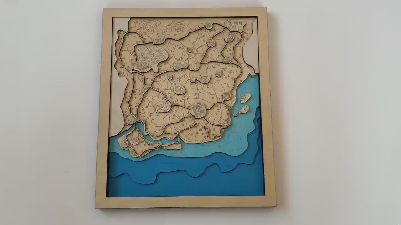 Wooden Map for PUBG Gamers | Map of Miramar | Must-have gaming